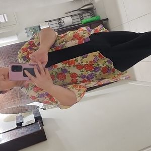 Flowery chiffon Beach blouse